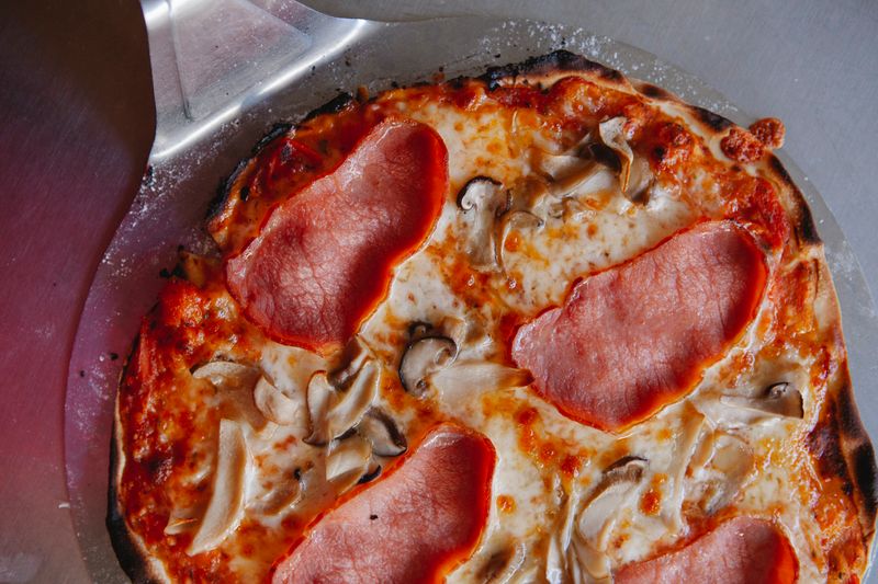 Meat lovers pizza at Pizza Ranch with sausage and bacon